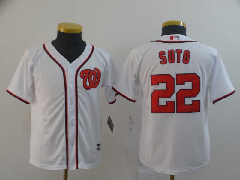 Youth Nationals 22 Juan Soto White Cool Base Jersey,We sell and wholesale Youth Nationals 22 Juan Soto White Cool Base Jersey on line form chian!